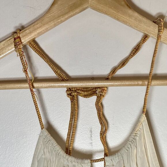 FREE‎ PEOPLE Vintage Y2K babydoll halter tank strappy boho womans 10 academia - Picture 4 of 13